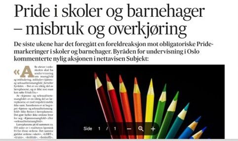19. juni: Pride i skoler og barnehager - misbruk og overkjøring